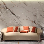 Curved Luxury Sofa Set with Diamond Quilted Craftsmanship, High-Gloss Natural Burl Wood Veneer & Gold Stainless Steel Accents